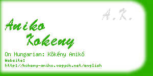 aniko kokeny business card